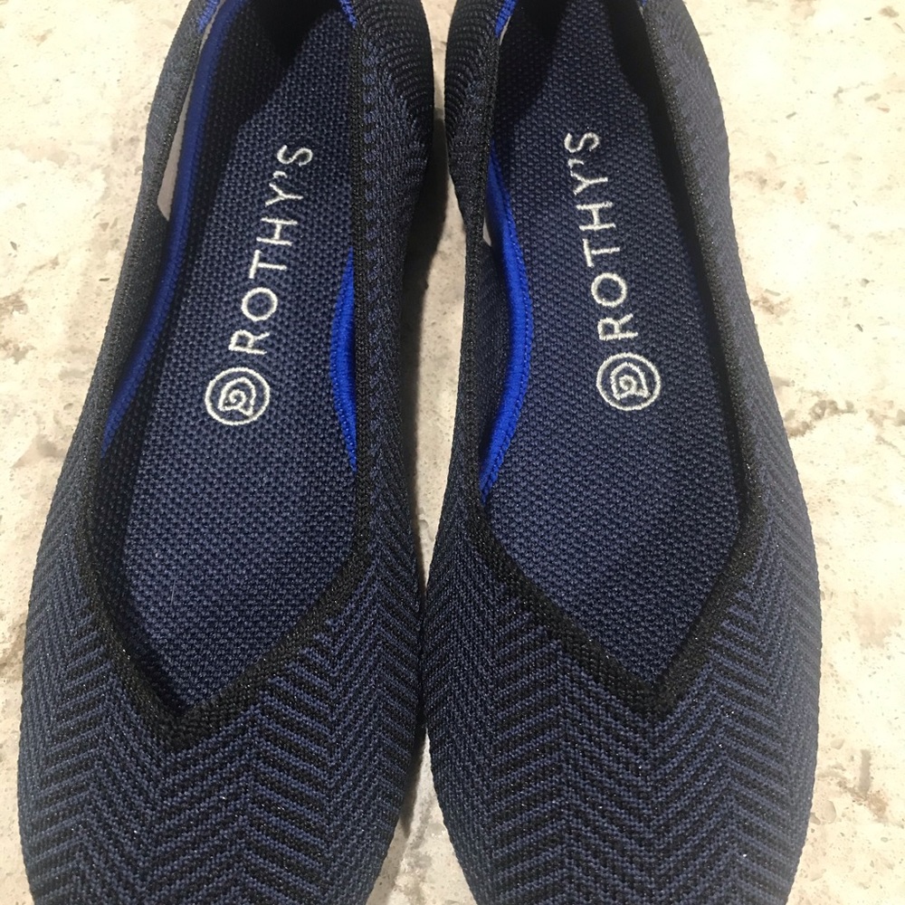 Rothy’s Metallic Herringbone Flats